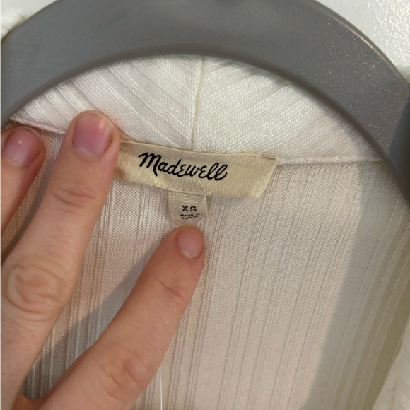 Women's Cream Button-Up Ribbed Top - Picture 3 of 5